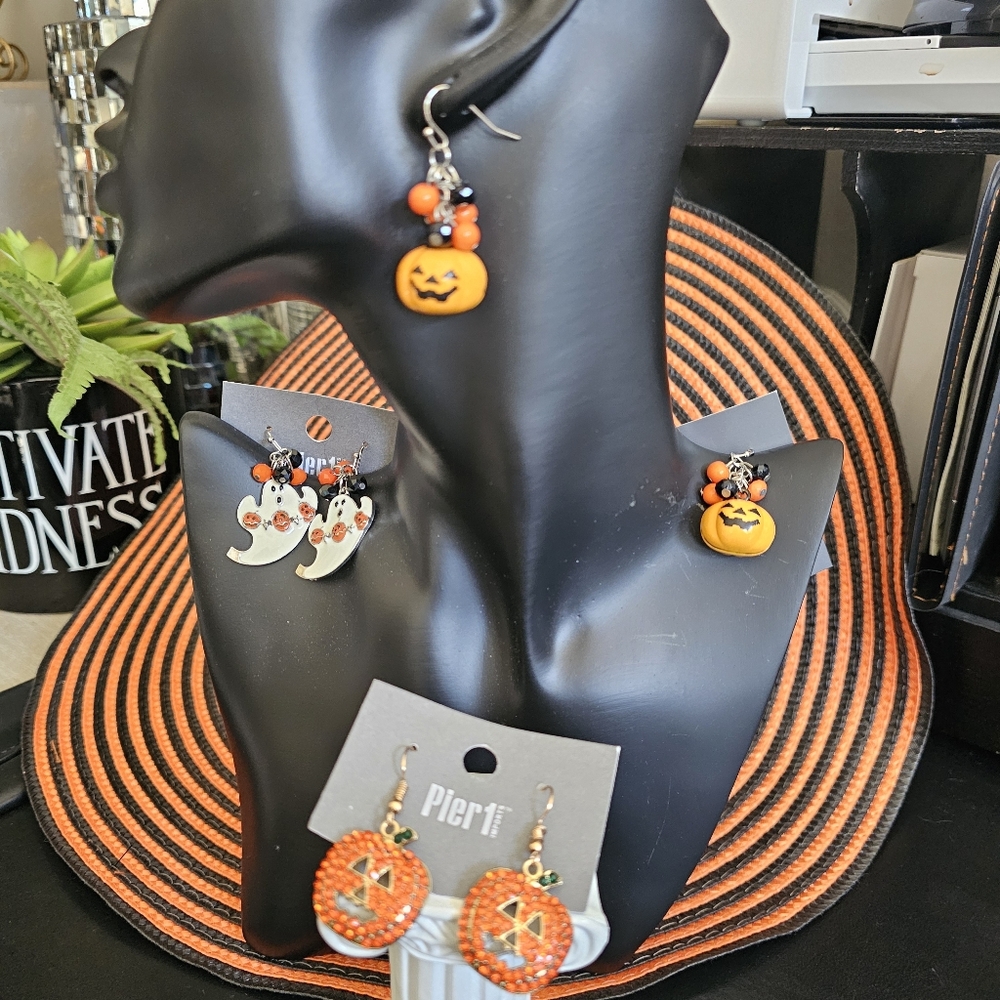 Pier 1 Halloween Earrings Set of 3